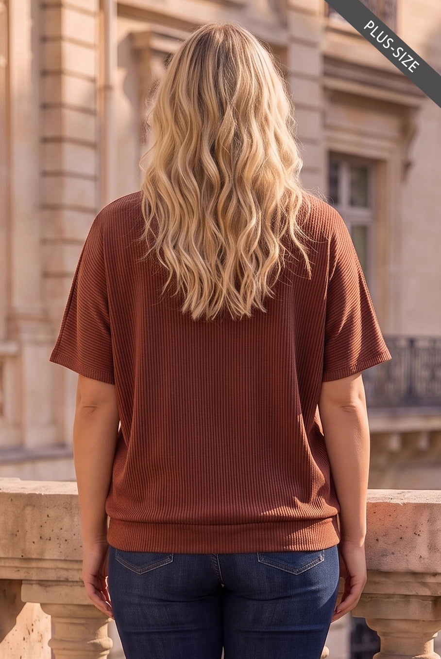 Oversized Rib Ruched Top { product_type }}