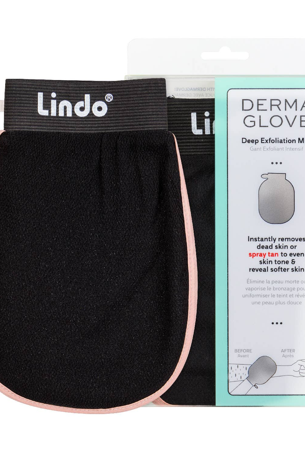Lindo Dermaglove - Deep Exfoliation Mitt: Black/Pink { product_type }}