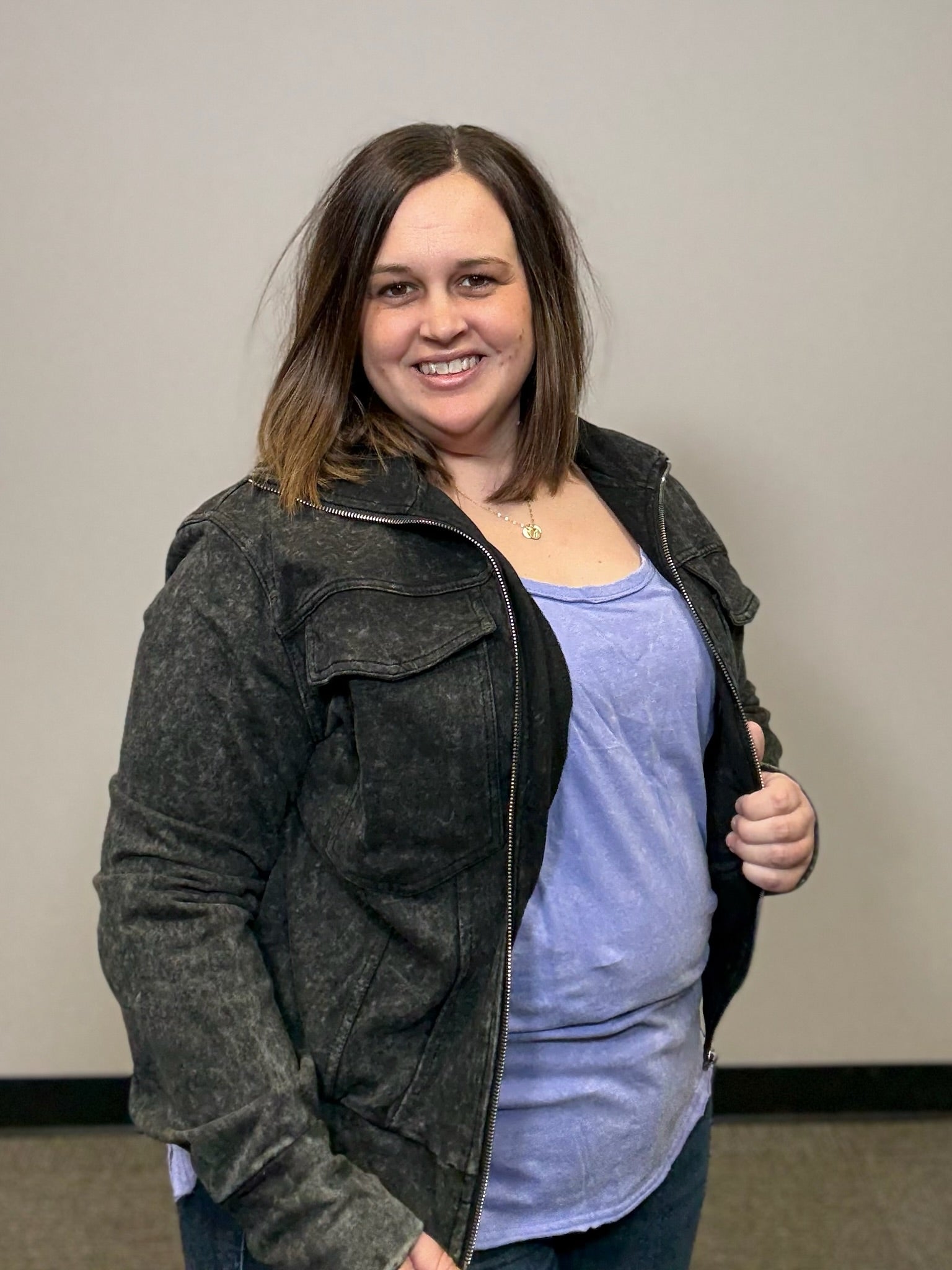 Black Jacket-Shirts & Tops-White Birch-Three Birdies Boutique, Women's Fashion Boutique Located in Kearney, MO