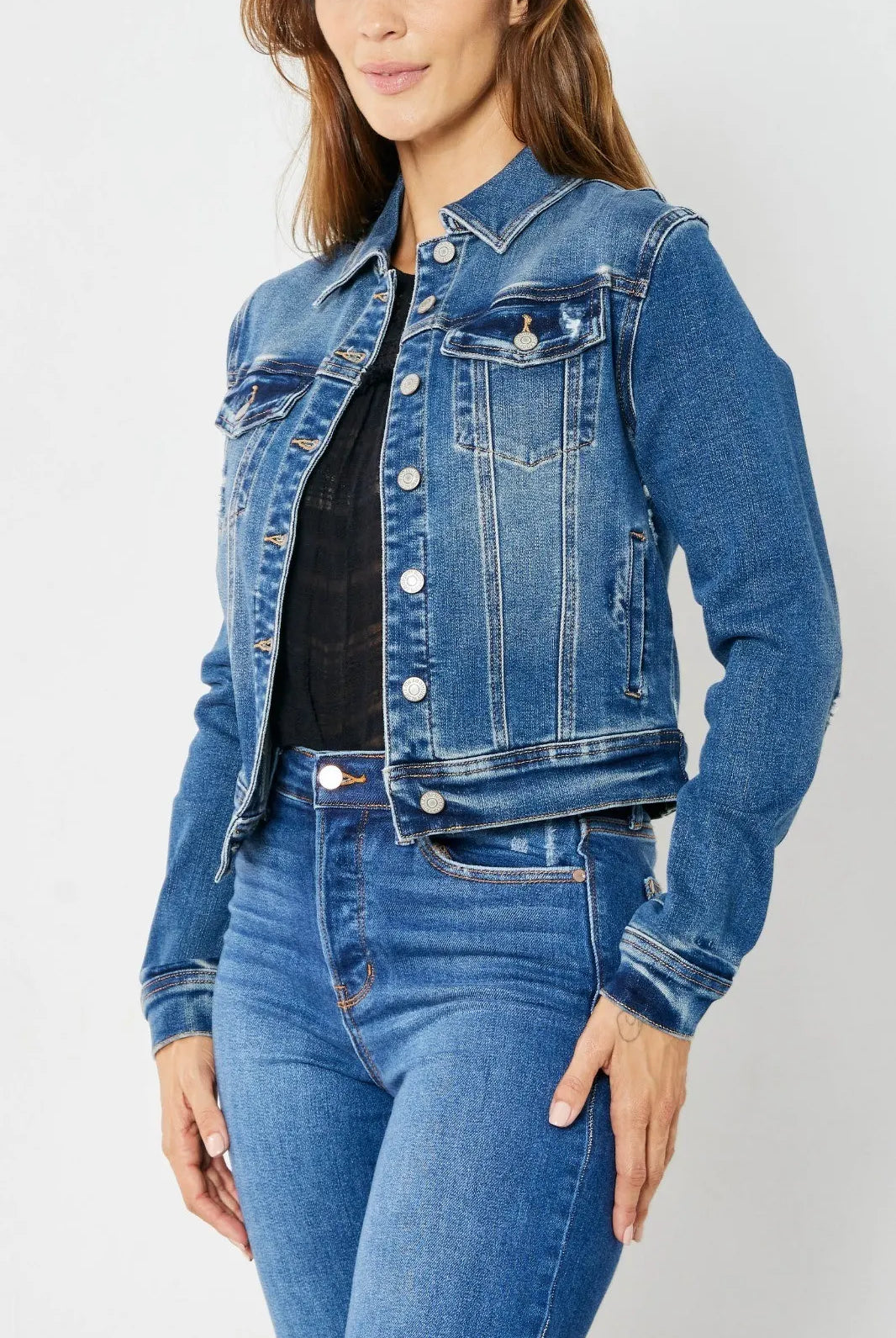 Judy Blue Classic Destroy Denim Jacket { product_type }}