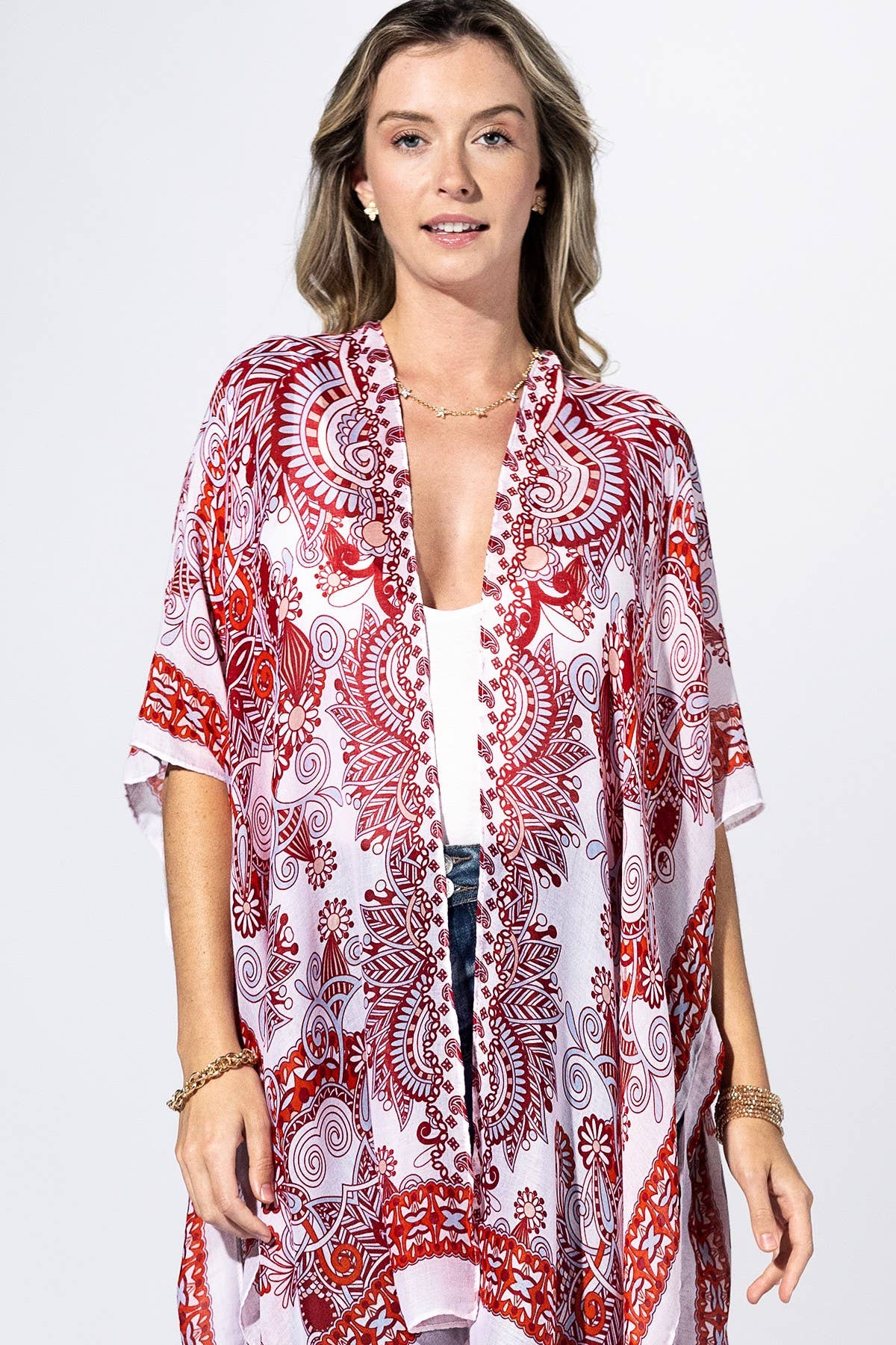 Carnelian Paisley Kimono { product_type }}
