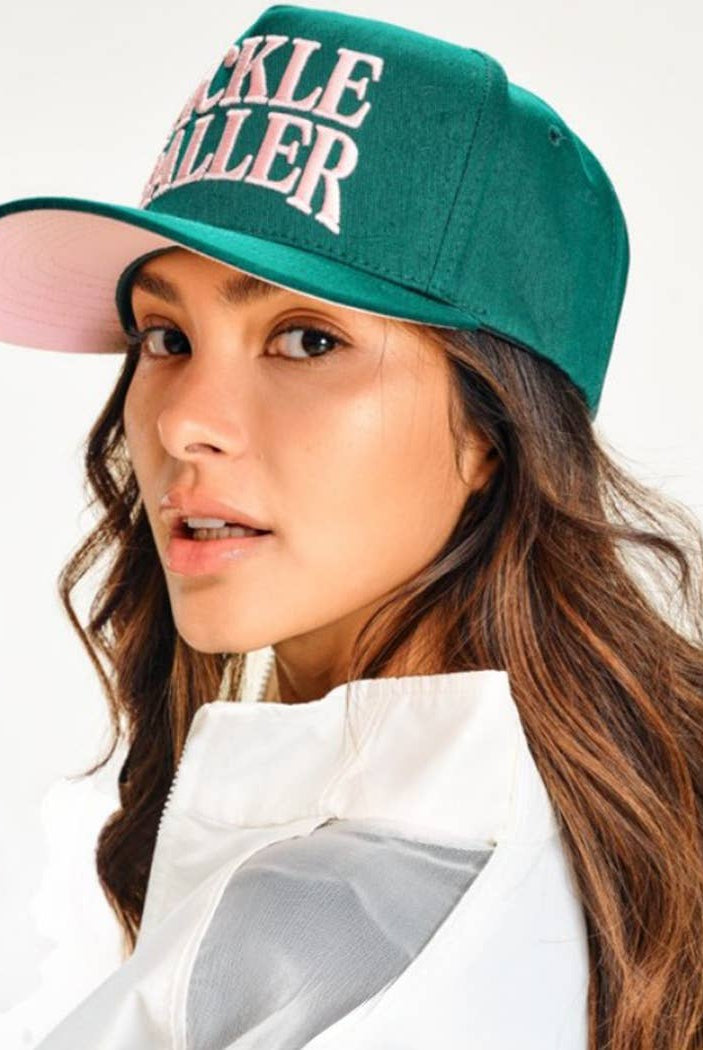 PICKLE BALLER 3D Letter Embroidery Two-Tone Trucker Hat: LPK / ONE SIZE { product_type }}
