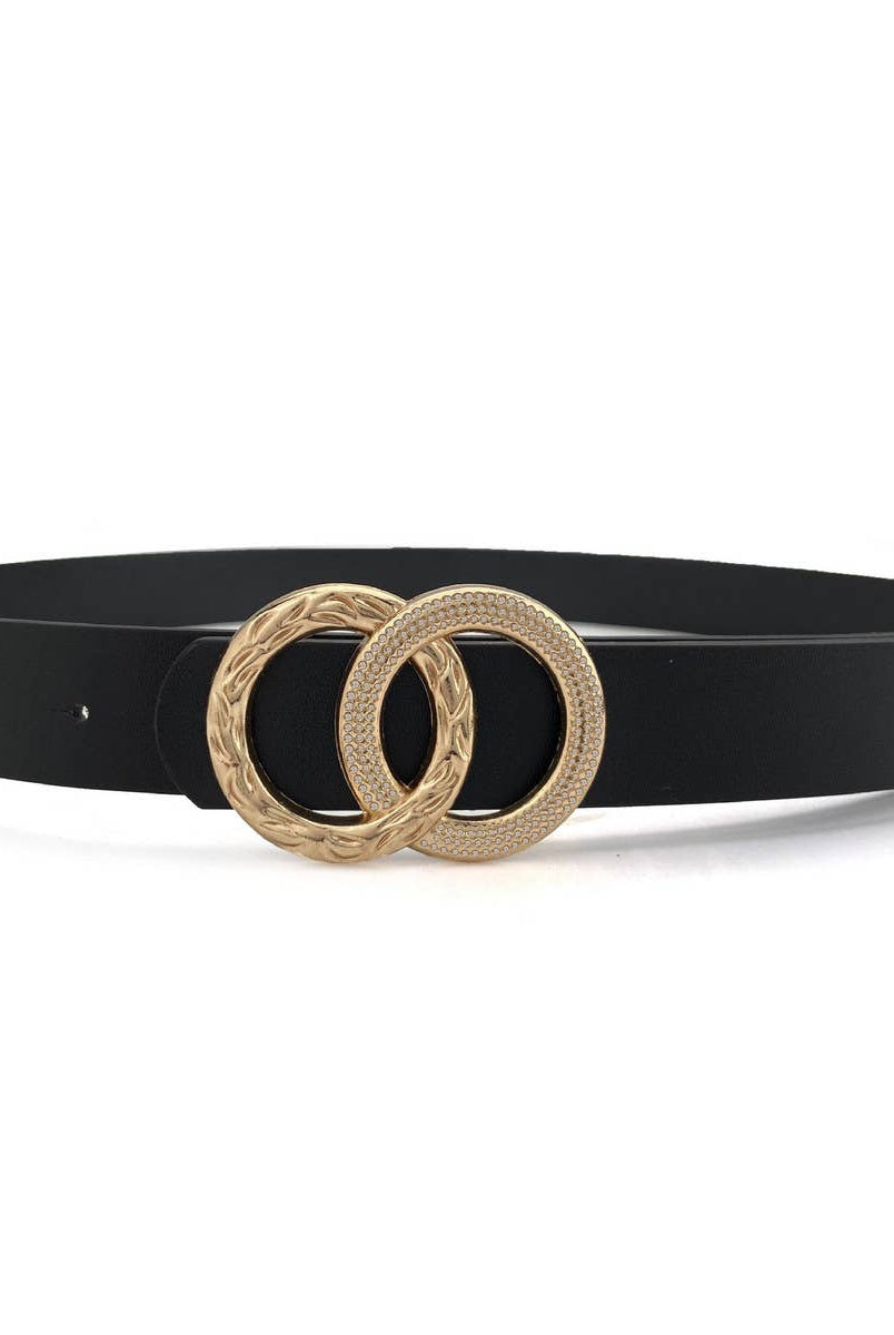 Black Double Buttons Belt { product_type }}