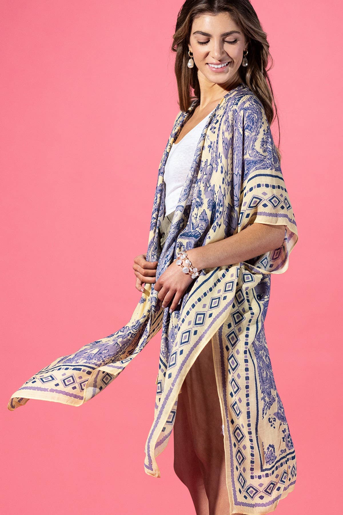 Lavender Loom Viscose Kimono: Lavender Paisley-Urbanista-Three Birdies Boutique, Women's Fashion Boutique Located in Kearney, MO