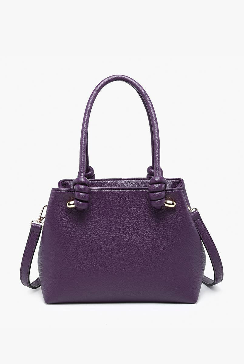 Blair Classic Satchel with Knotted Handles & Long Strap - Dark Purple { product_type }}