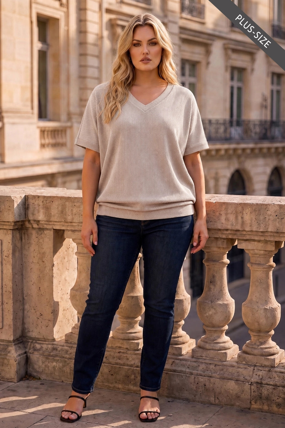 Oversized Rib Ruched Top-Shirts & Tops-Dear Scarlett-Three Birdies Boutique, Women's Fashion Boutique Located in Kearney, MO