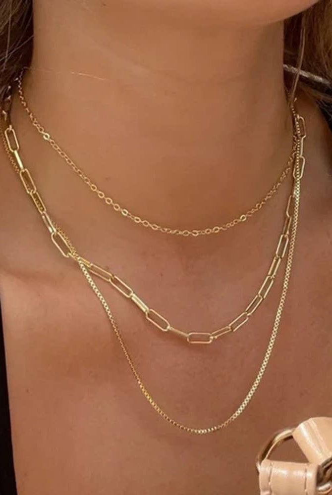 Gold Three Layer Necklace { product_type }}