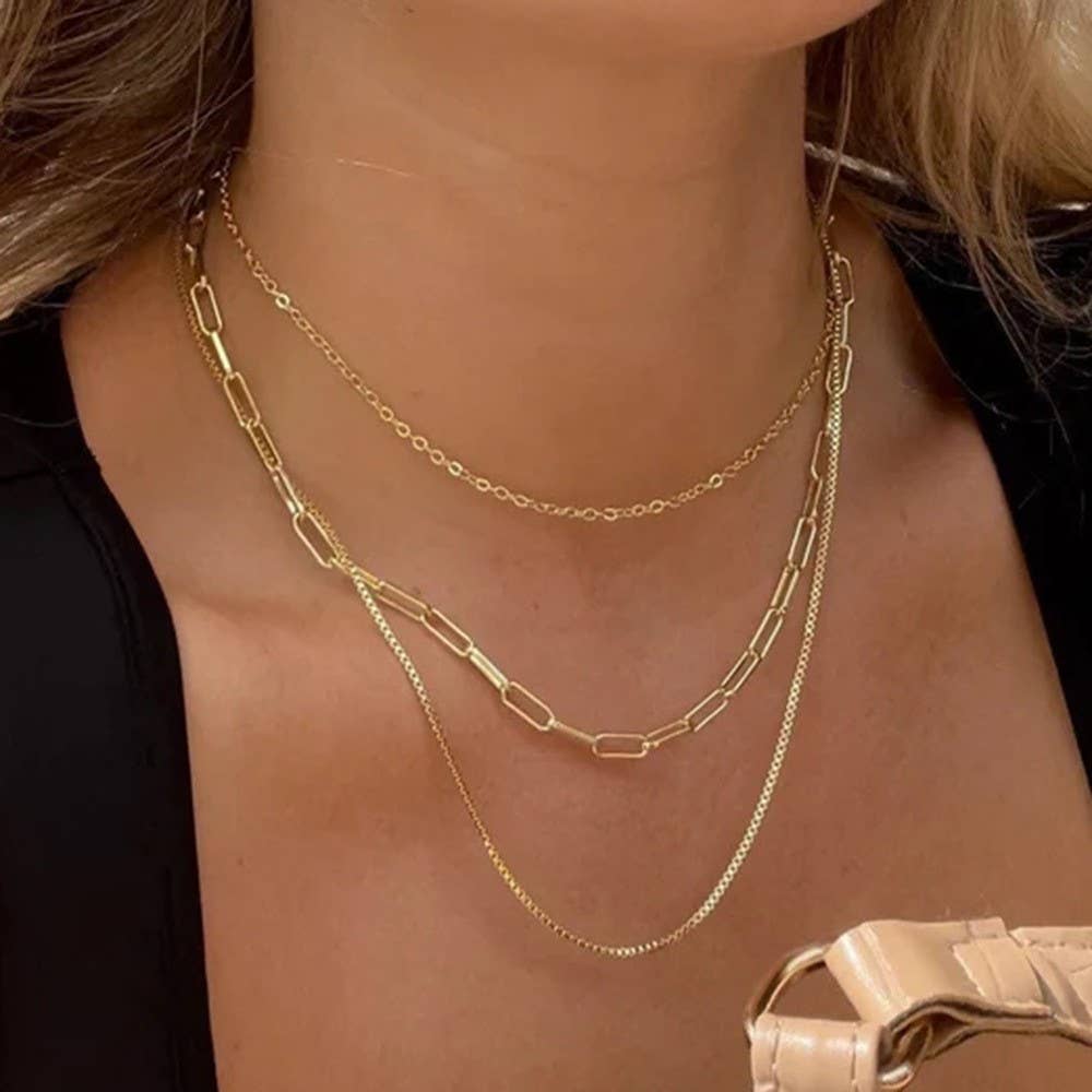 Gold Three Layer Necklace { product_type }}