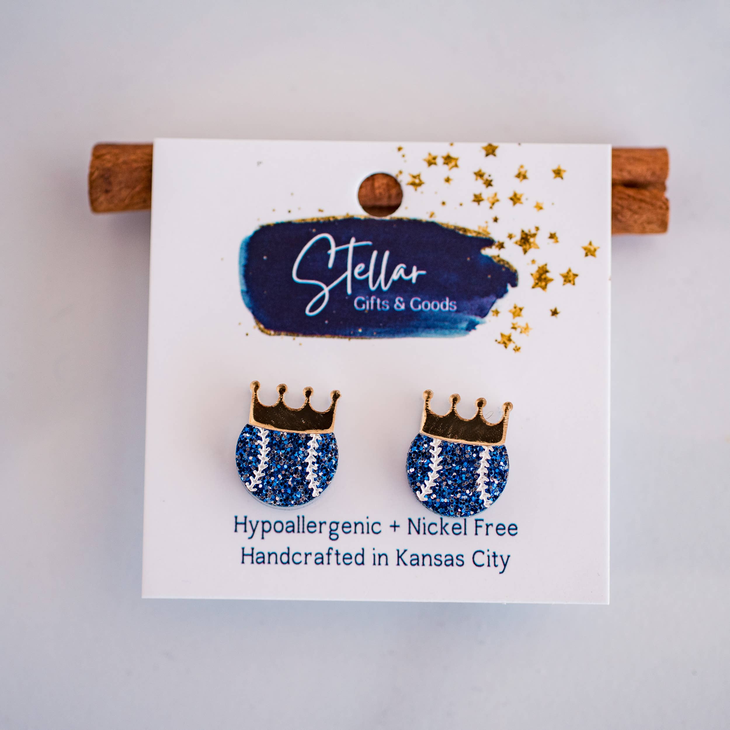 KC Baseball Crown Baseball Studs { product_type }}