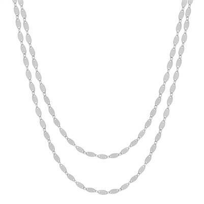 Silver Oval Chain Double Layered 16"-18" Necklace-Necklaces-What's Hot-Three Birdies Boutique, Women's Fashion Boutique Located in Kearney, MO
