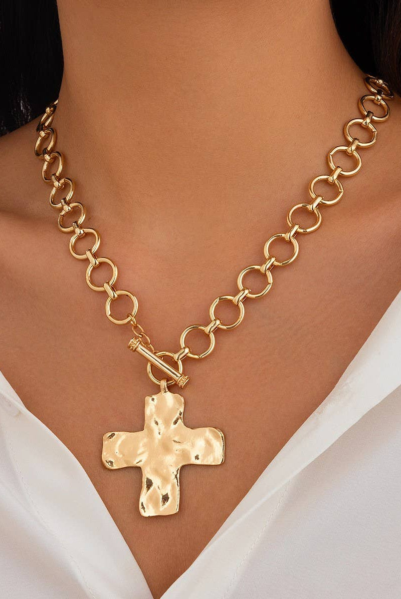 Gold Chunky Cross { product_type }}