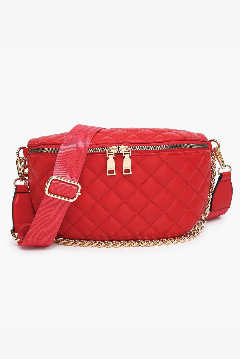 Sylvie Quilted Belt Bag: Brown { product_type }}