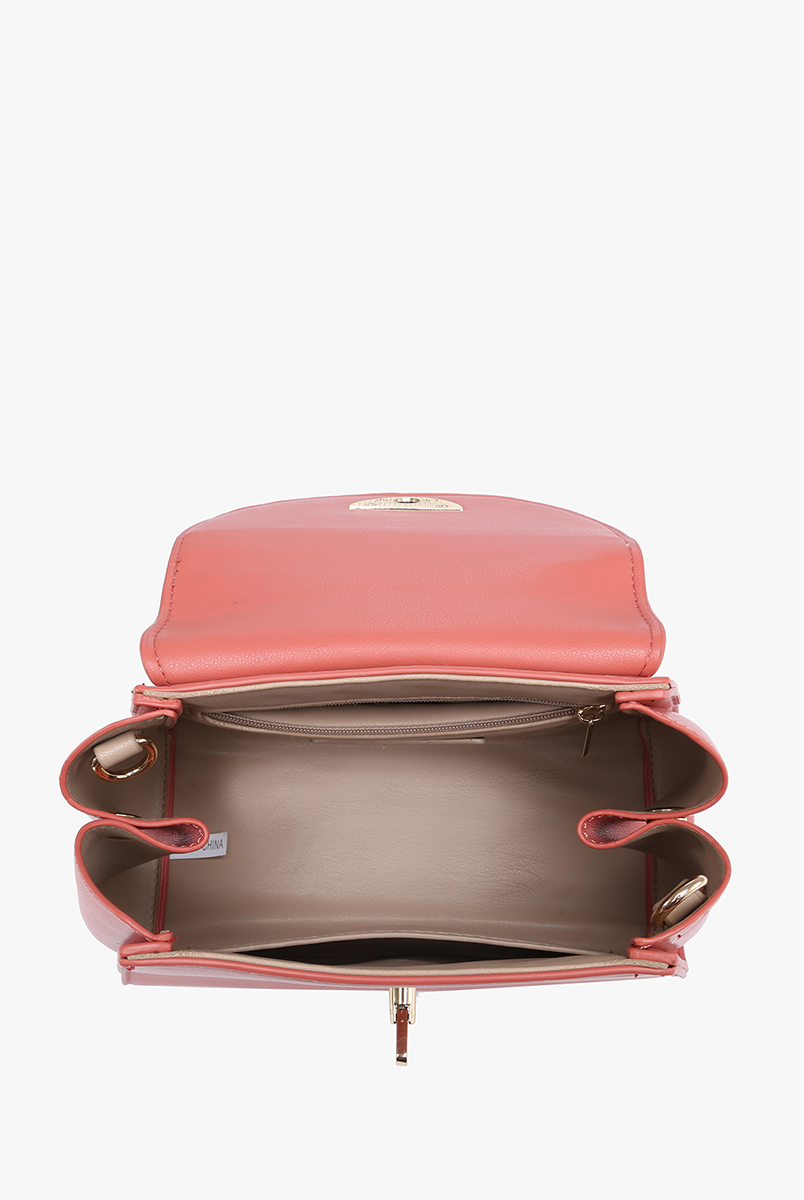 Clarke Twist Lock Small Satchel with Braided Handle - Brown { product_type }}