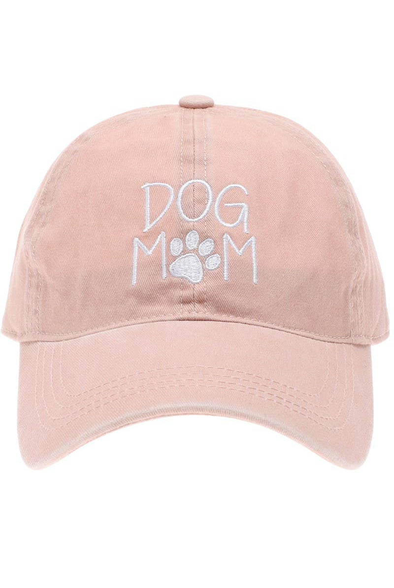DOG MOM Embroidered Cotton Baseball Caps Dad Hat: DUSTY PINK / One Size { product_type }}