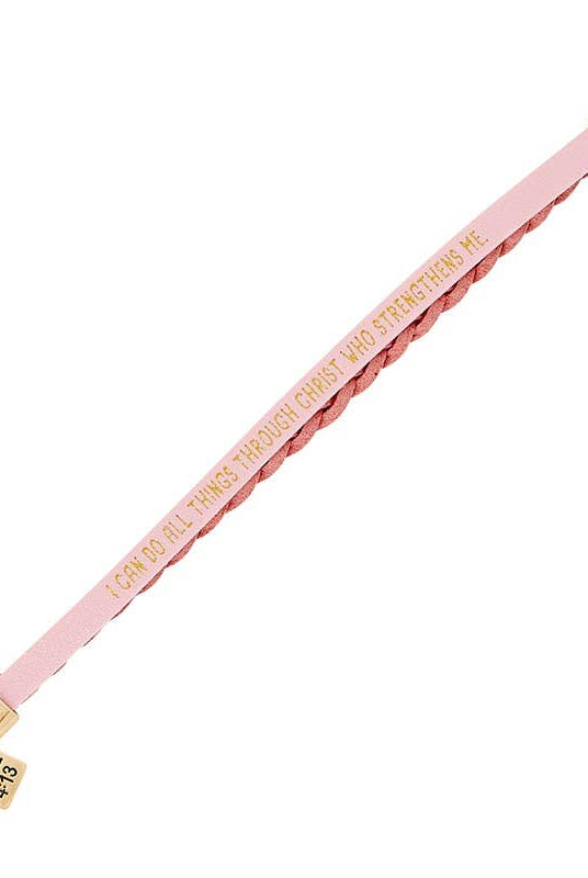 Wrapped In Love Philippians 4:13 - Pink Braided Bracelet { product_type }}