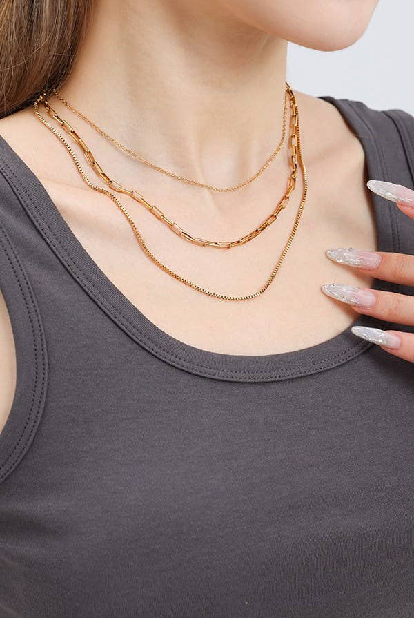 Gold Three Layer Necklace { product_type }}