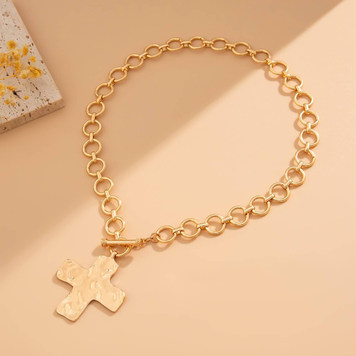 Silver Chunky Cross Necklace { product_type }}