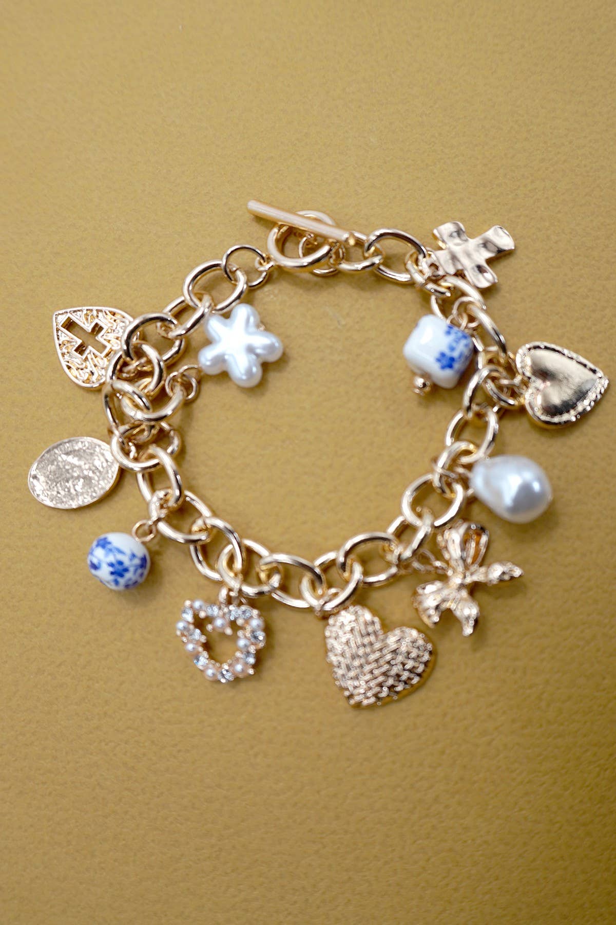 Heart, Cross, Bow Bracelet { product_type }}