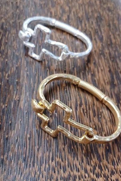 Cross Cuff Bracelet: Gold { product_type }}