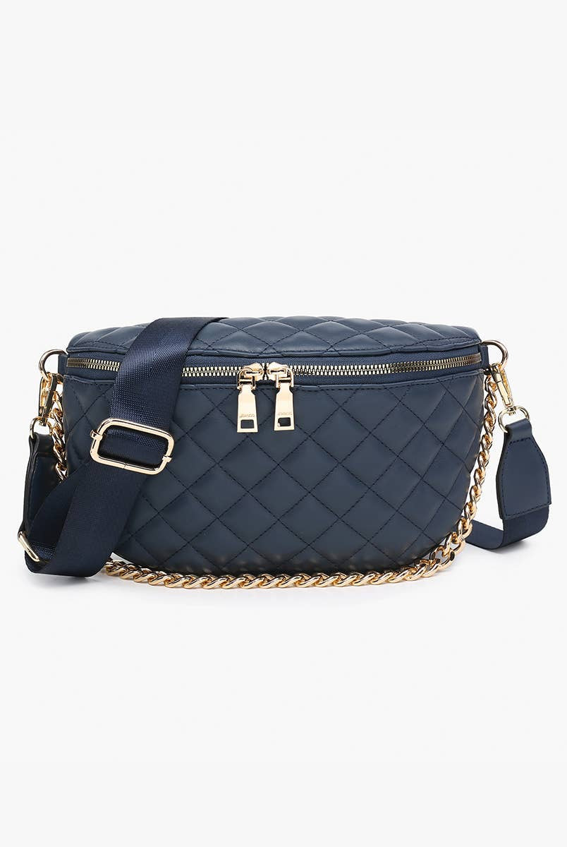 Sylvie Quilted Belt Bag: Brown { product_type }}