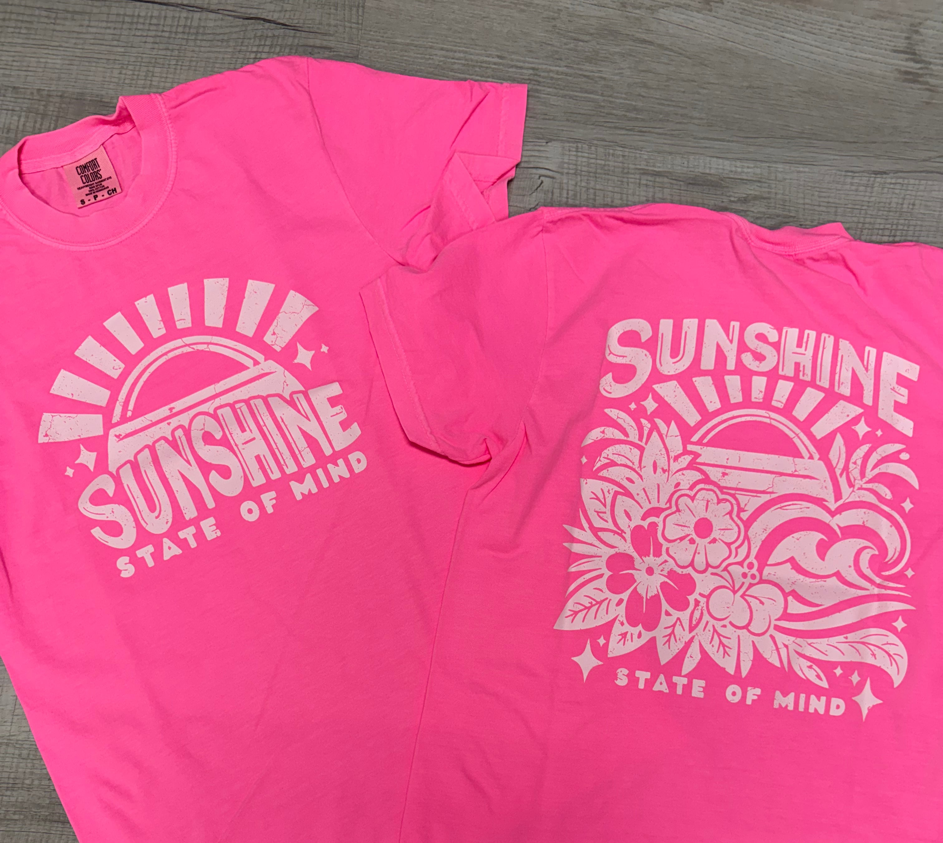 Pink Sunshine State of Mind Graphic Tee-Graphic Tees-TB TEES-Three Birdies Boutique, Women's Fashion Boutique Located in Kearney, MO