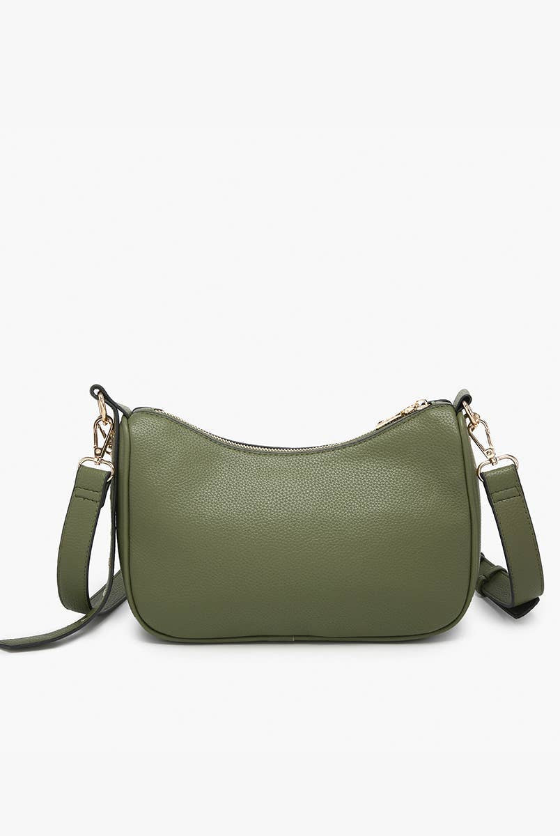 Artemis Crossbody w/ Stud Details: Olive { product_type }}