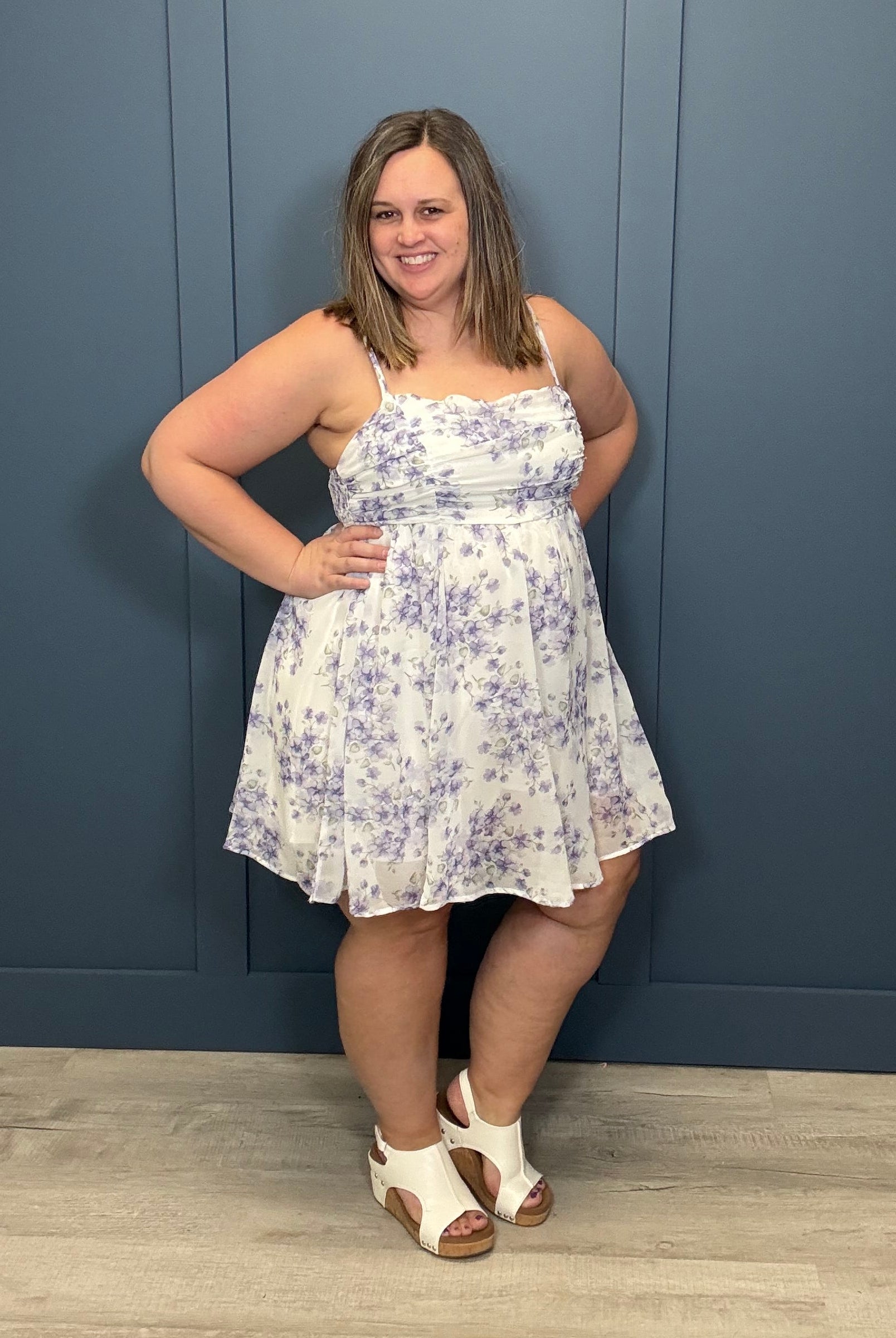 Dainty Floral Mini Dress { product_type }}