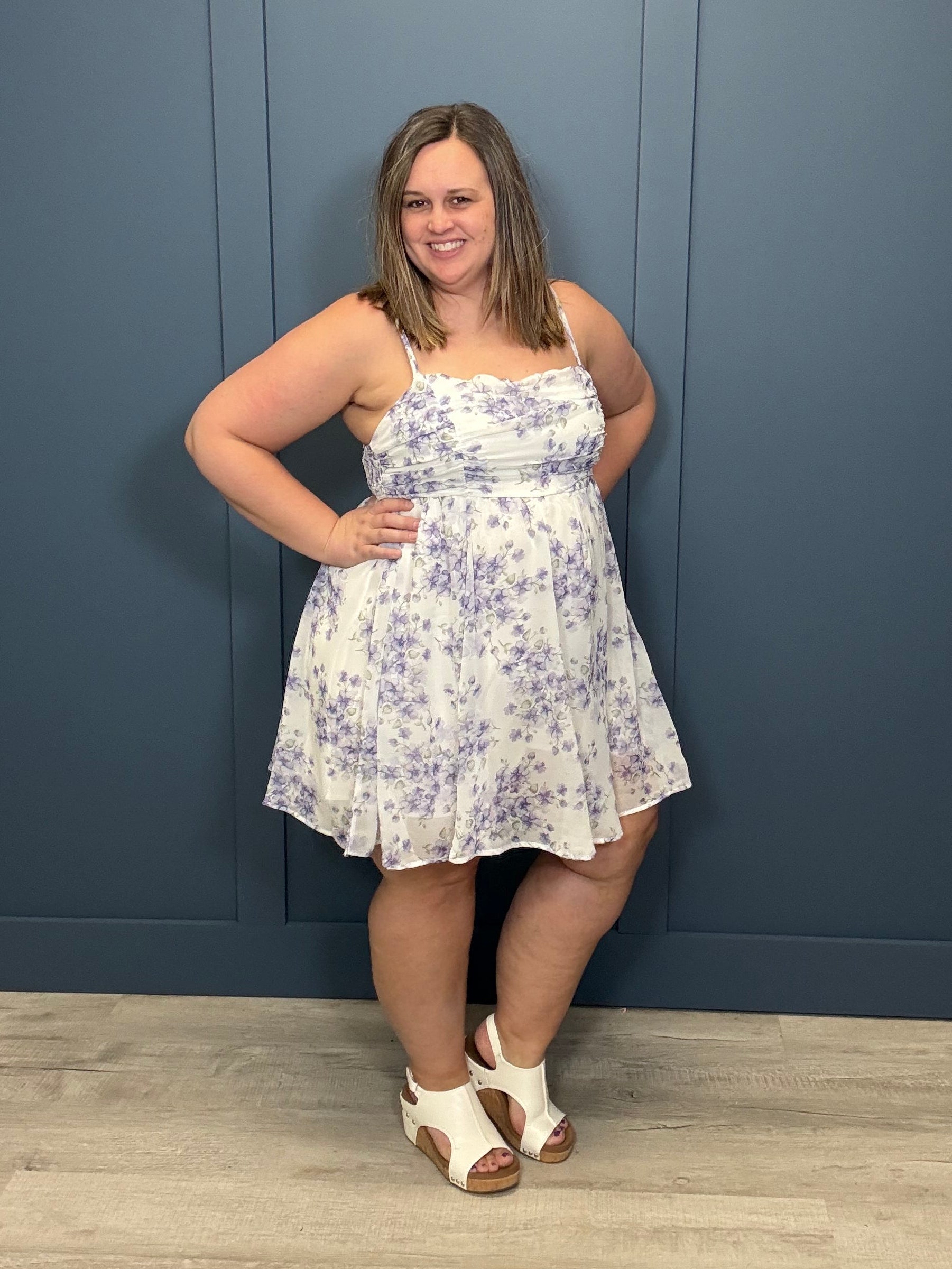 Dainty Floral Mini Dress { product_type }}