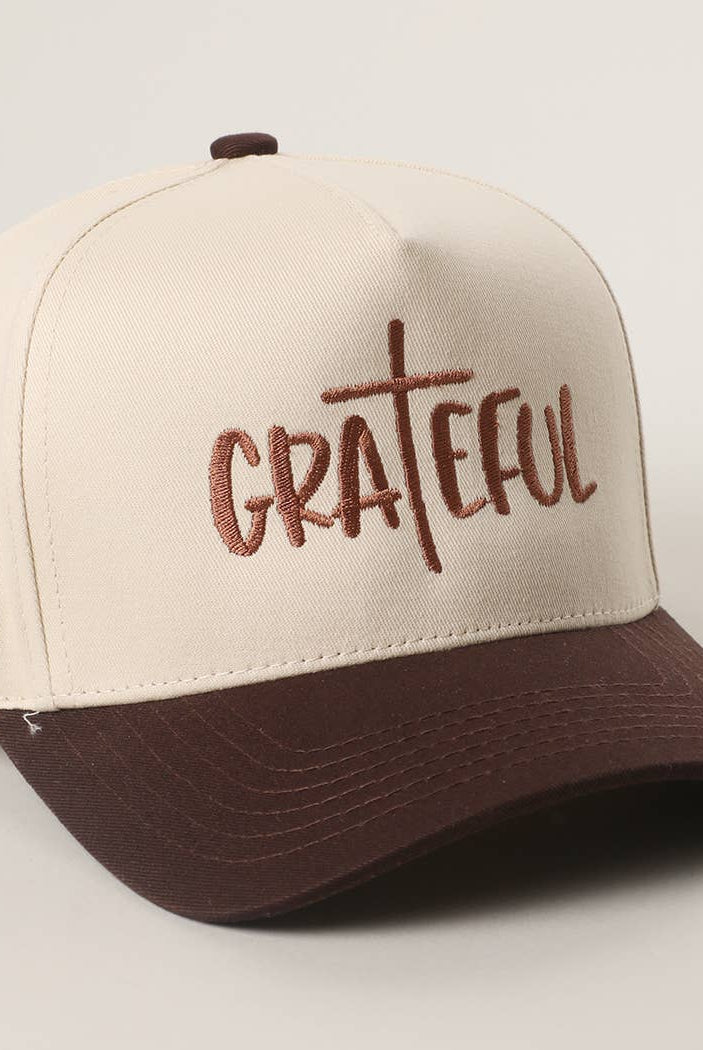 GRATEFUL Embroidery Two-Tone Trucker Hat: COW / One Size { product_type }}