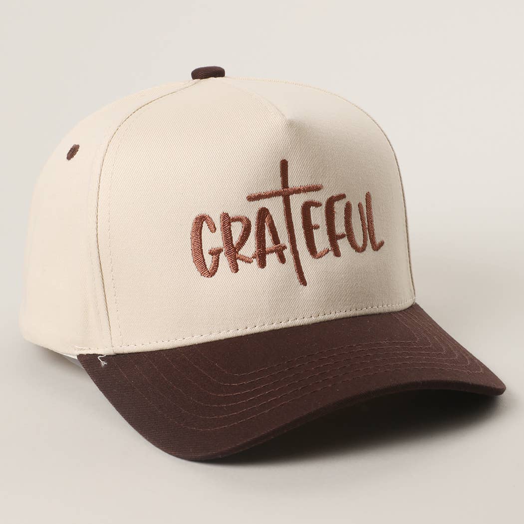 GRATEFUL Embroidery Two-Tone Trucker Hat: COW / One Size { product_type }}