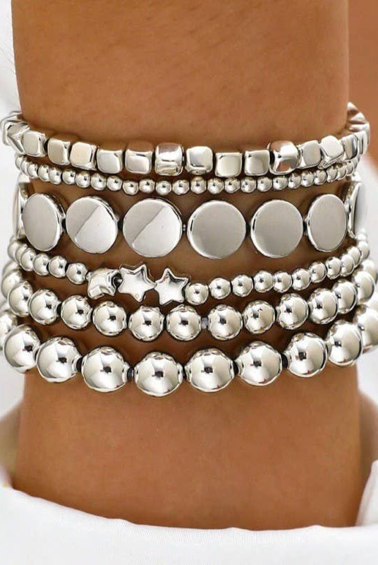 Stacked Silver Bracelets { product_type }}