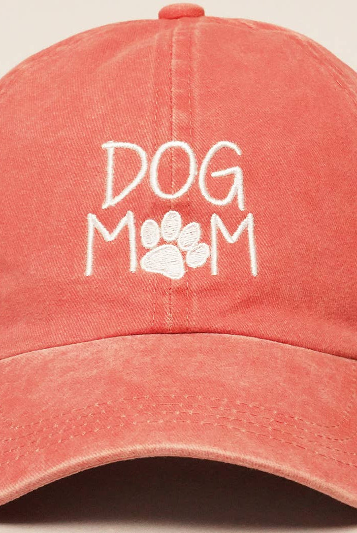 DOG MOM Embroidered Cotton Baseball Caps Dad Hat: DUSTY PINK / One Size { product_type }}