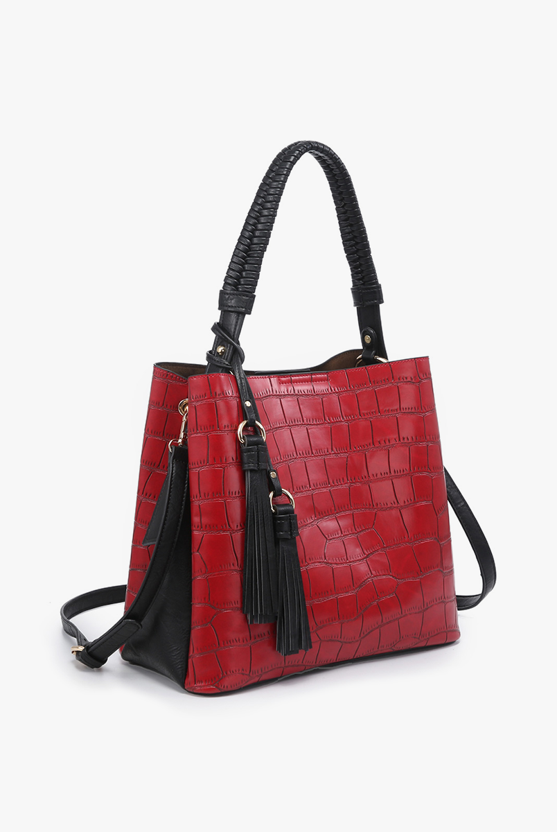 Olivia Crocodile Hobo: Black { product_type }}