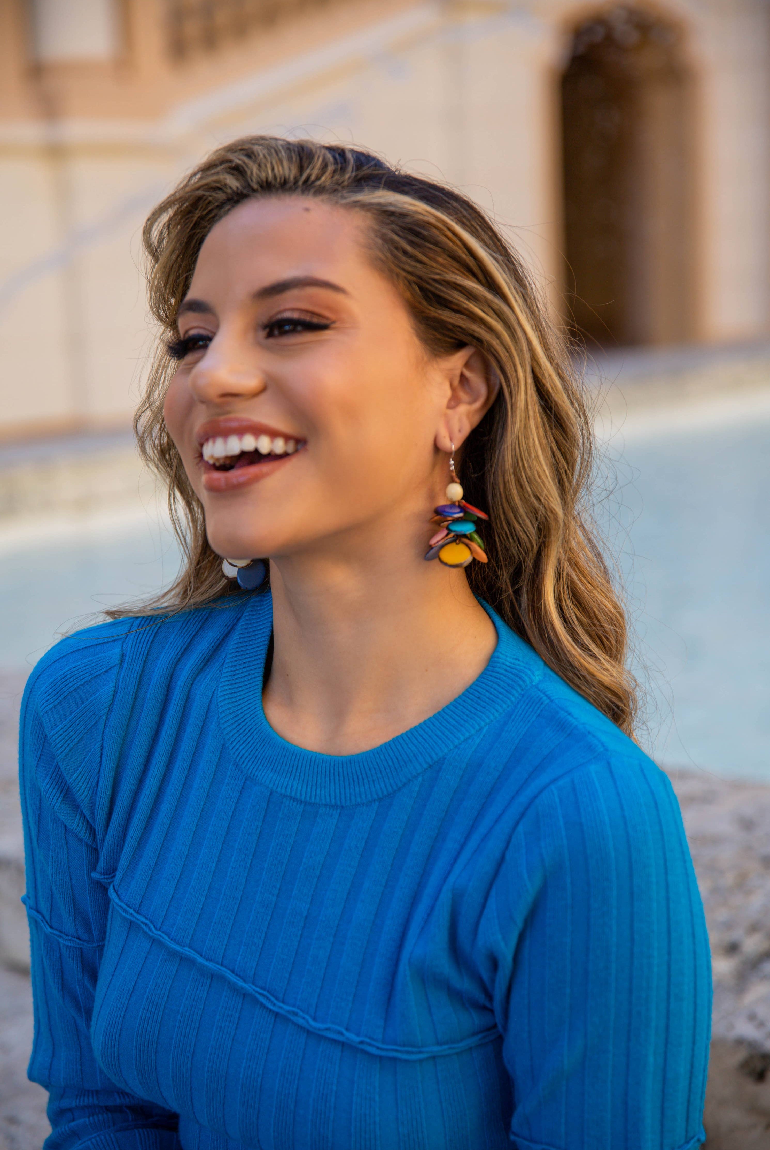 Marie Earrings: Red-Organic Tagua Jewelry-Three Birdies Boutique, Women's Fashion Boutique Located in Kearney, MO