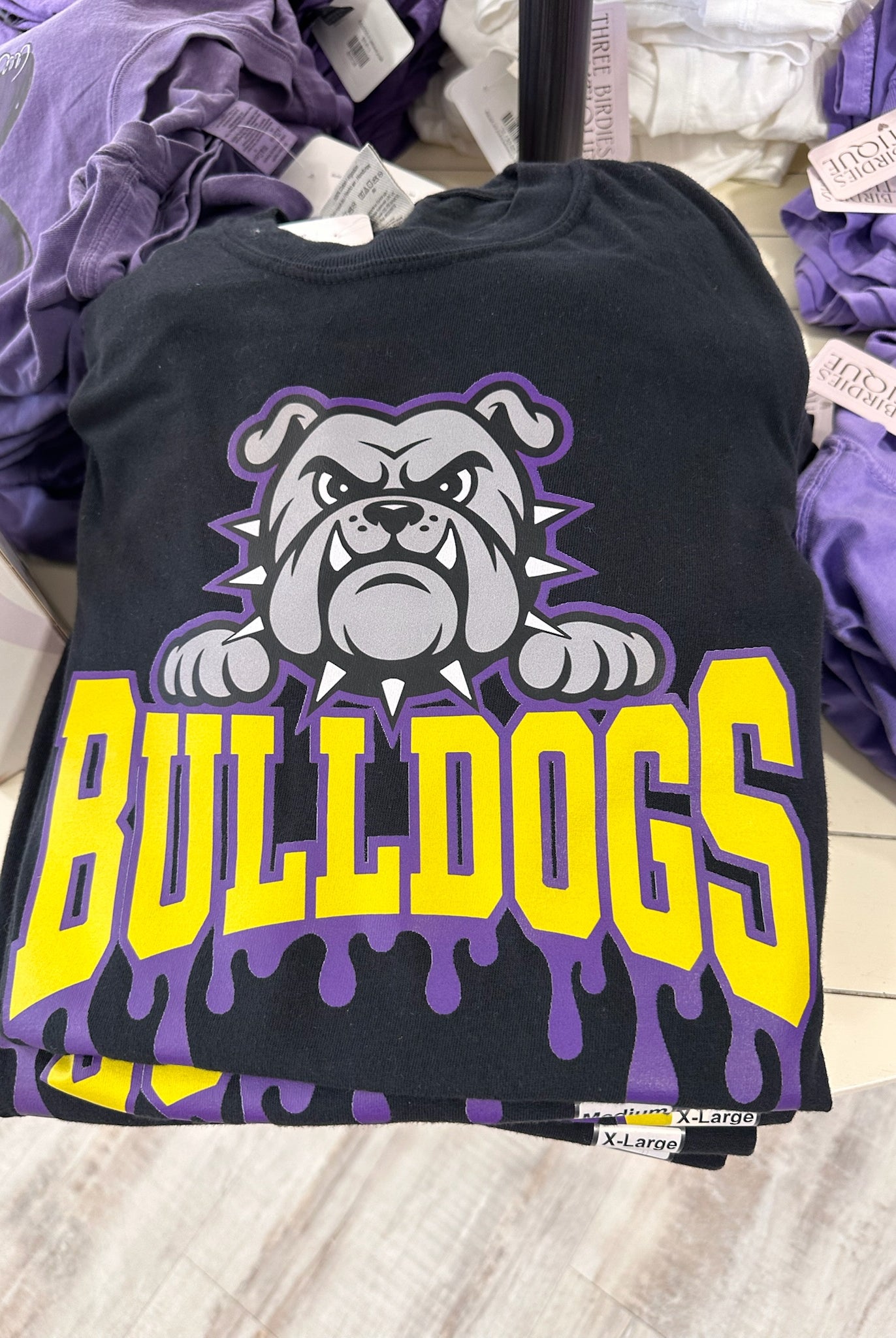 Bulldogs Drip Black Tee { product_type }}