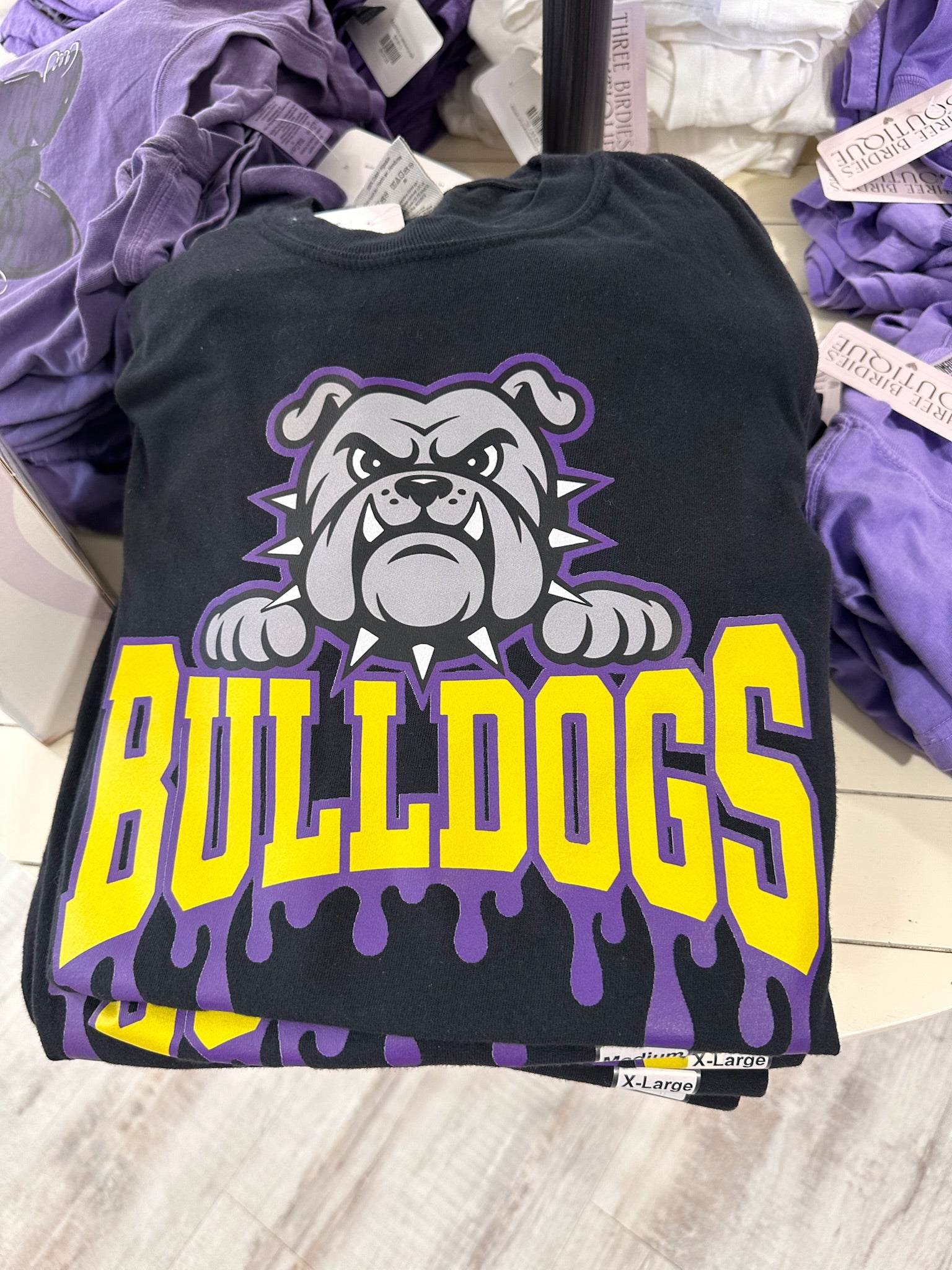 Bulldogs Drip Black Tee { product_type }}
