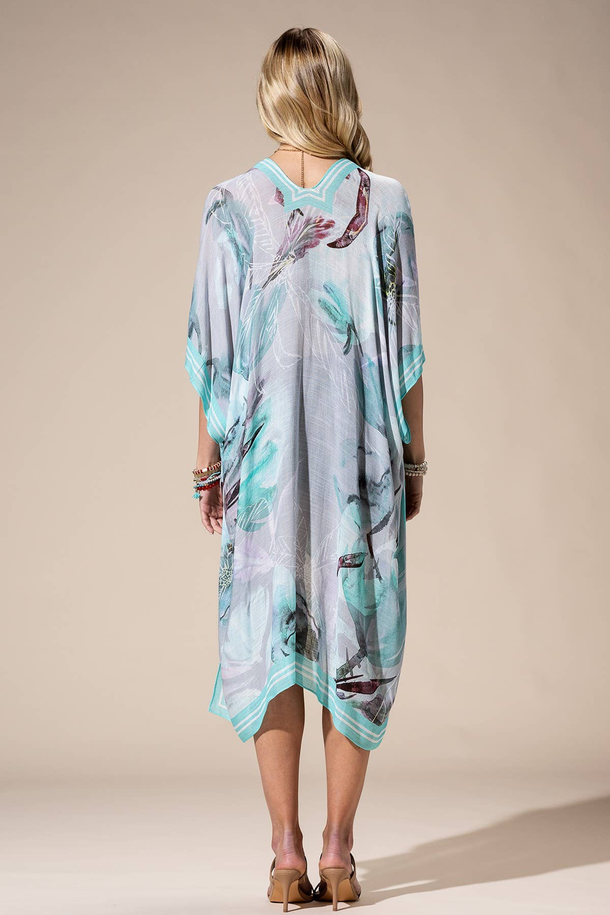Aqua Multi Kimono-Urbanista-Three Birdies Boutique, Women's Fashion Boutique Located in Kearney, MO