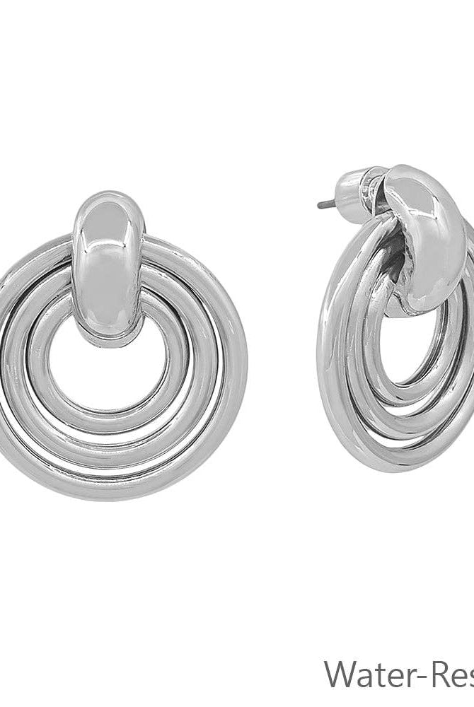 Triple Round Silver Earring-Accessories-What's Hot-Three Birdies Boutique, Women's Fashion Boutique Located in Kearney, MO