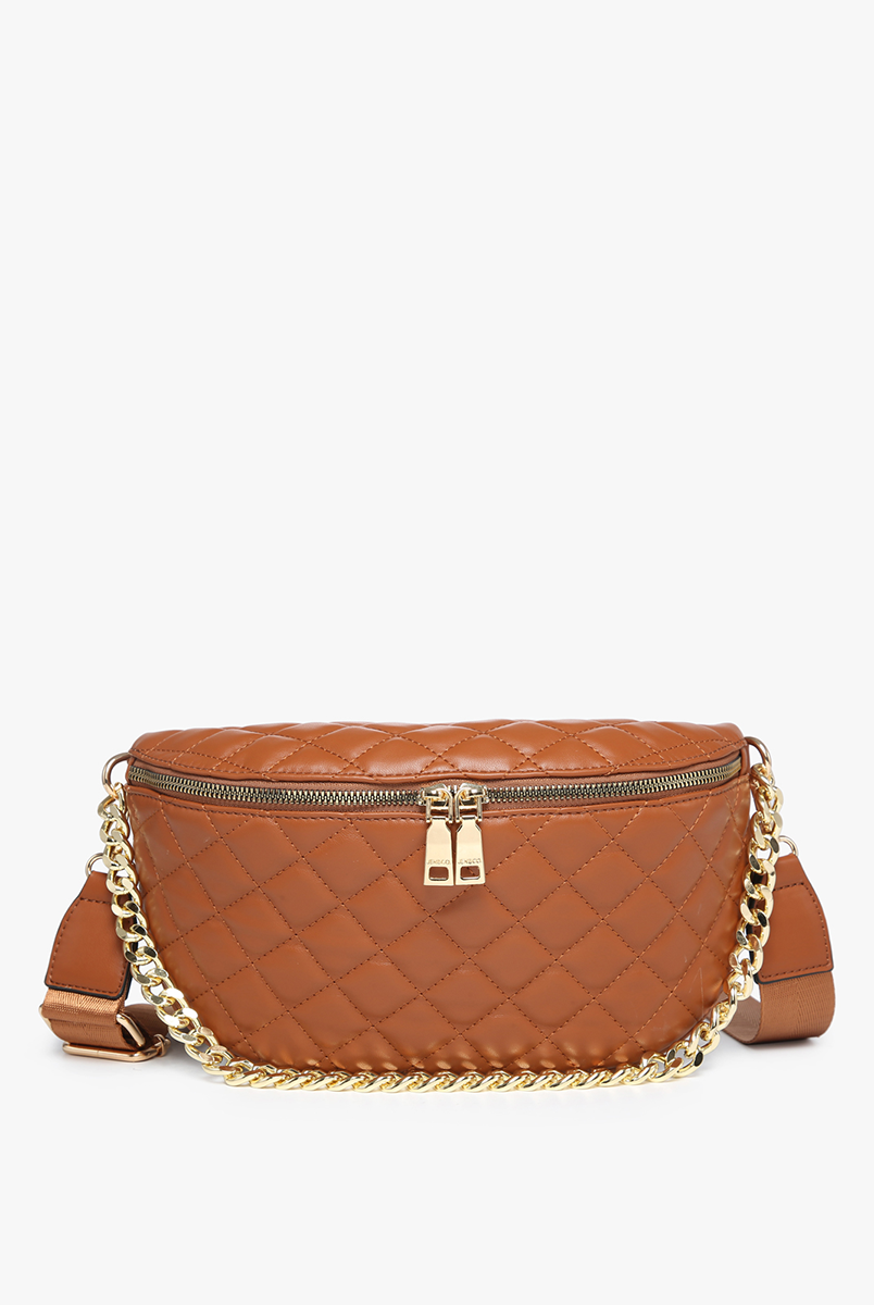 Sylvie Quilted Belt Bag: Brown { product_type }}