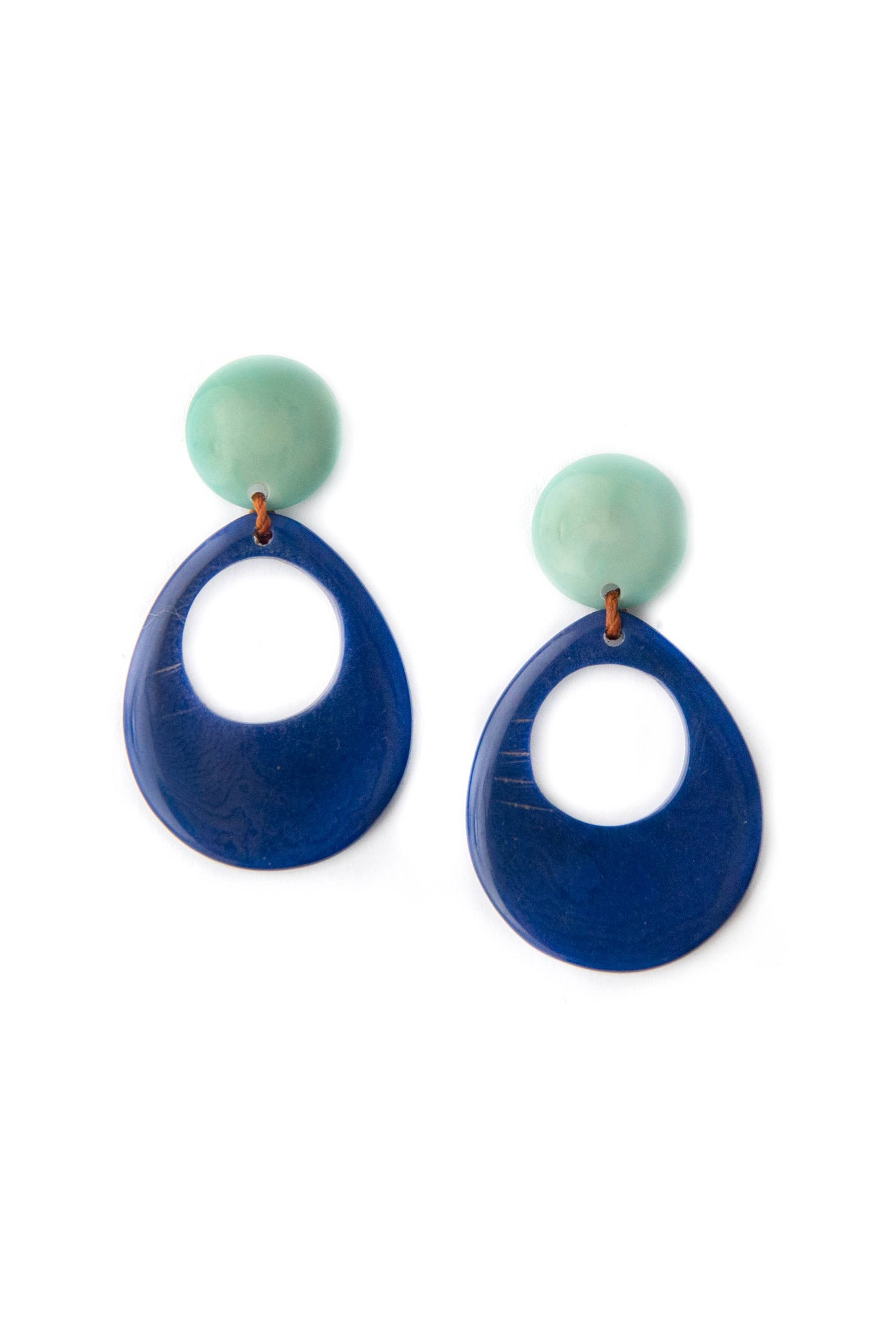 Mimi Earrings: Celeste/Royal Blue { product_type }}