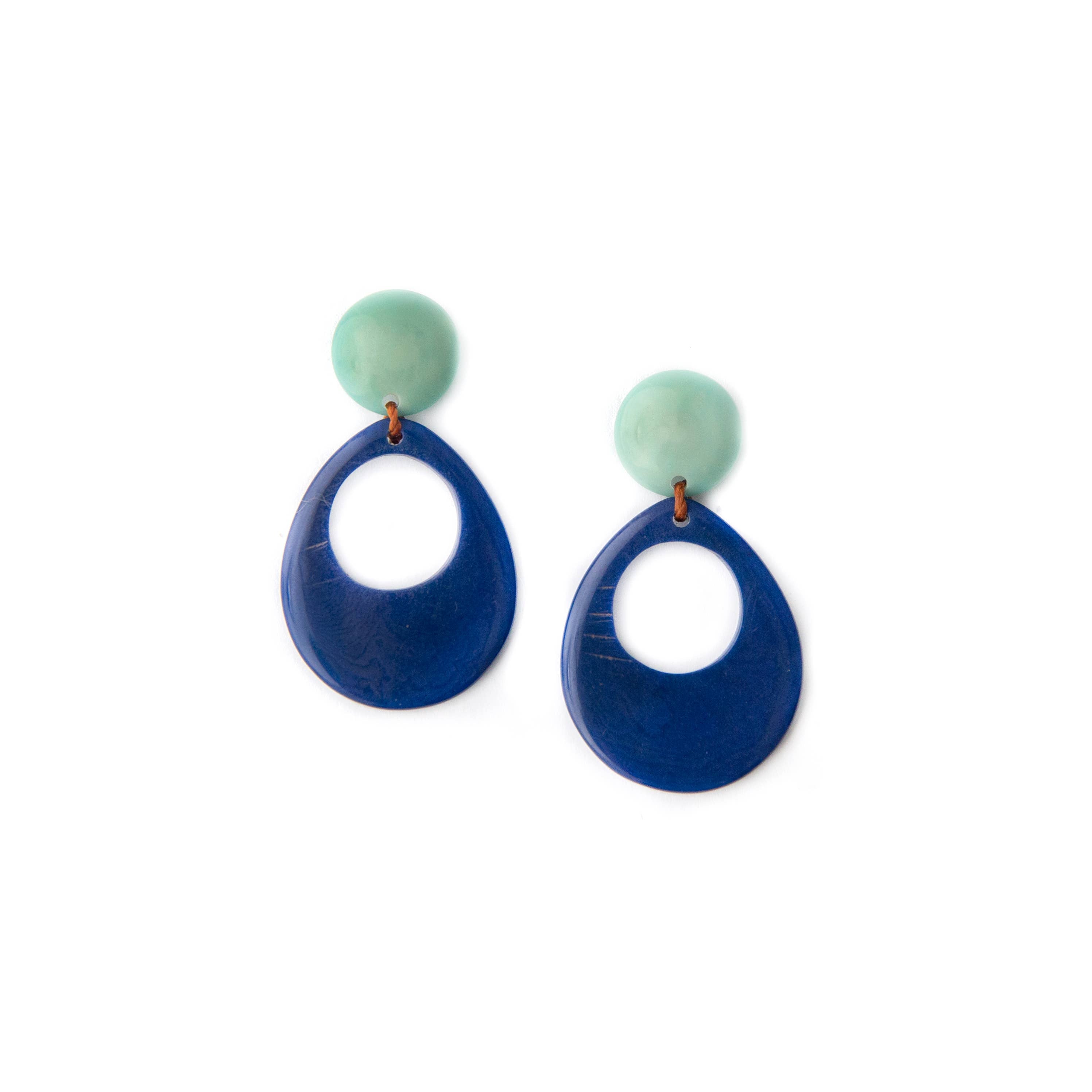 Mimi Earrings: Celeste/Royal Blue { product_type }}