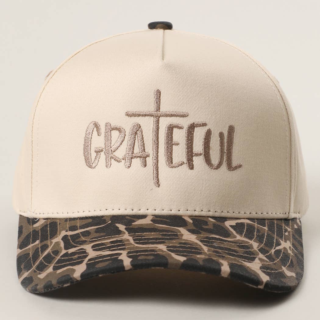 GRATEFUL Embroidery Two-Tone Trucker Hat: COW / One Size { product_type }}