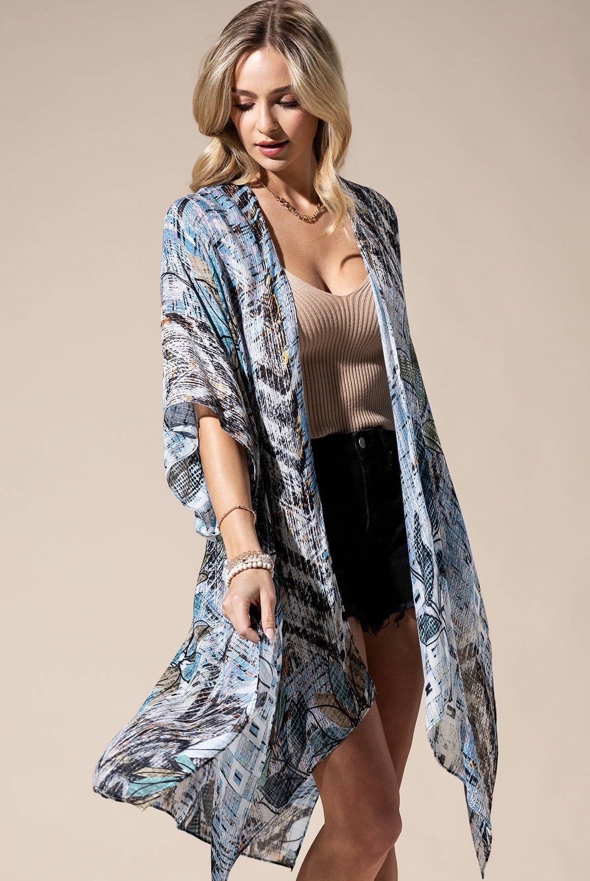 Denim Multi Kimono { product_type }}