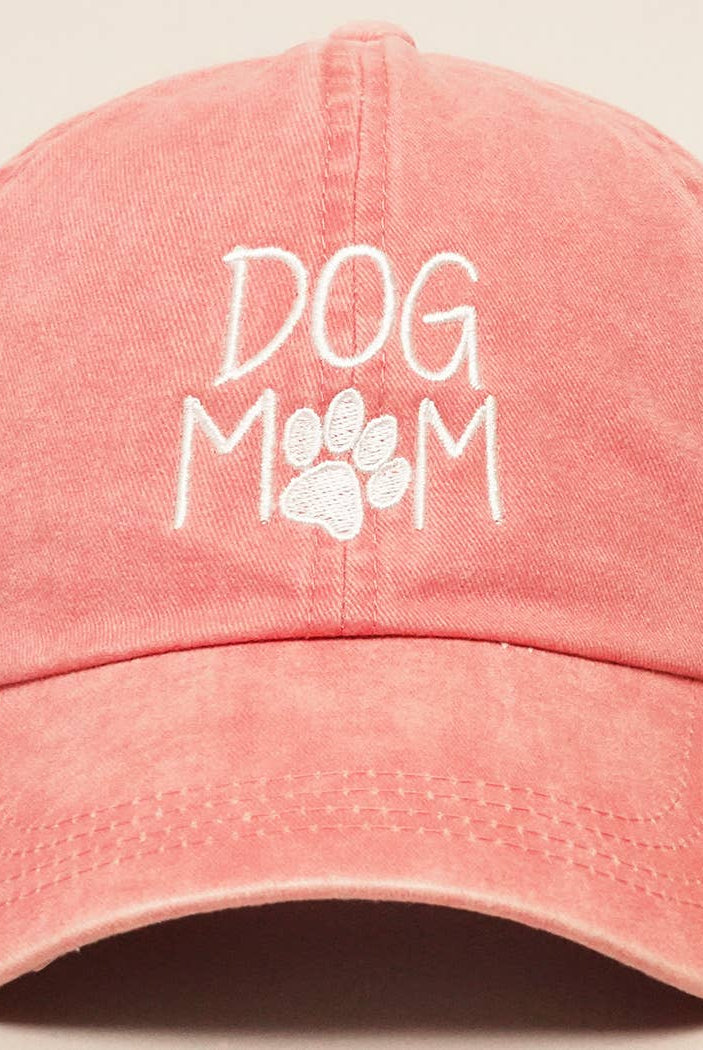 DOG MOM Embroidered Cotton Baseball Caps Dad Hat: DUSTY PINK / One Size { product_type }}