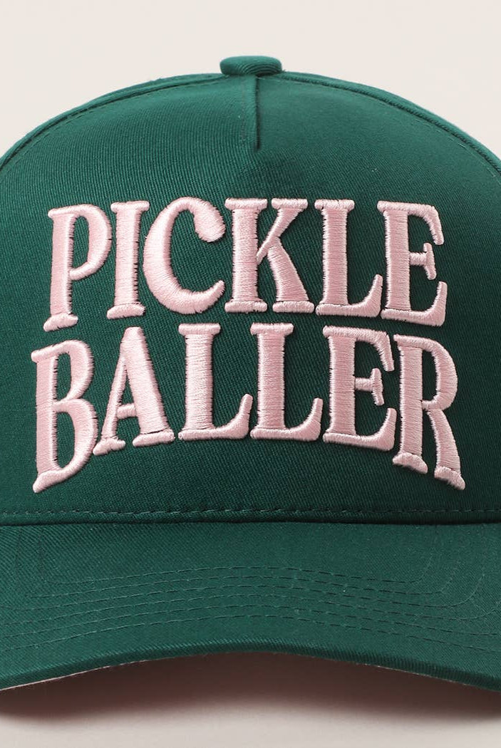 PICKLE BALLER 3D Letter Embroidery Two-Tone Trucker Hat: LPK / ONE SIZE { product_type }}