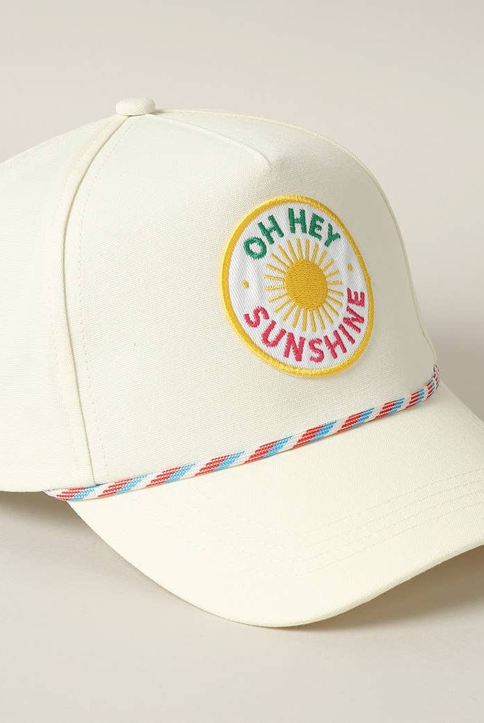 Oh Hey Sunshine Embroidery Patch Trucker Hat: MULTI / ONE SIZE { product_type }}