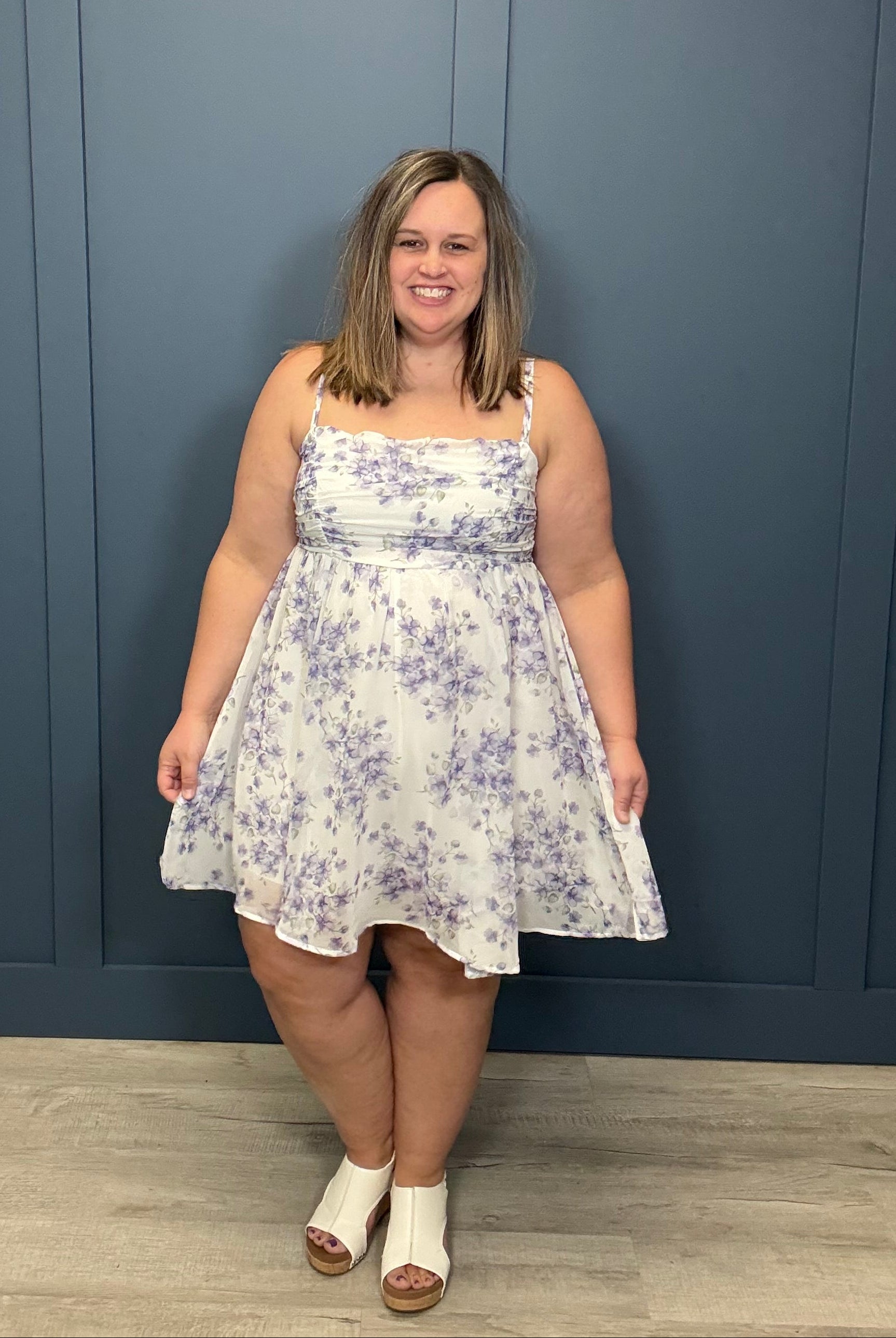 Dainty Floral Mini Dress { product_type }}