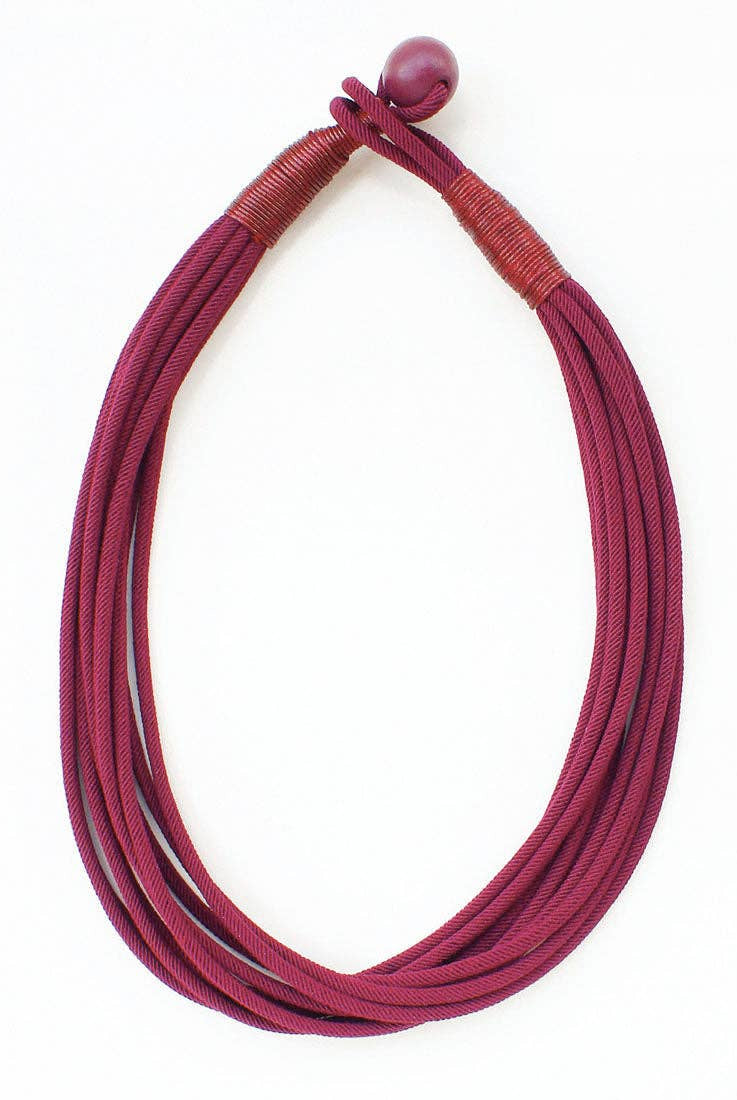 Maroon Rope Textured Necklace { product_type }}
