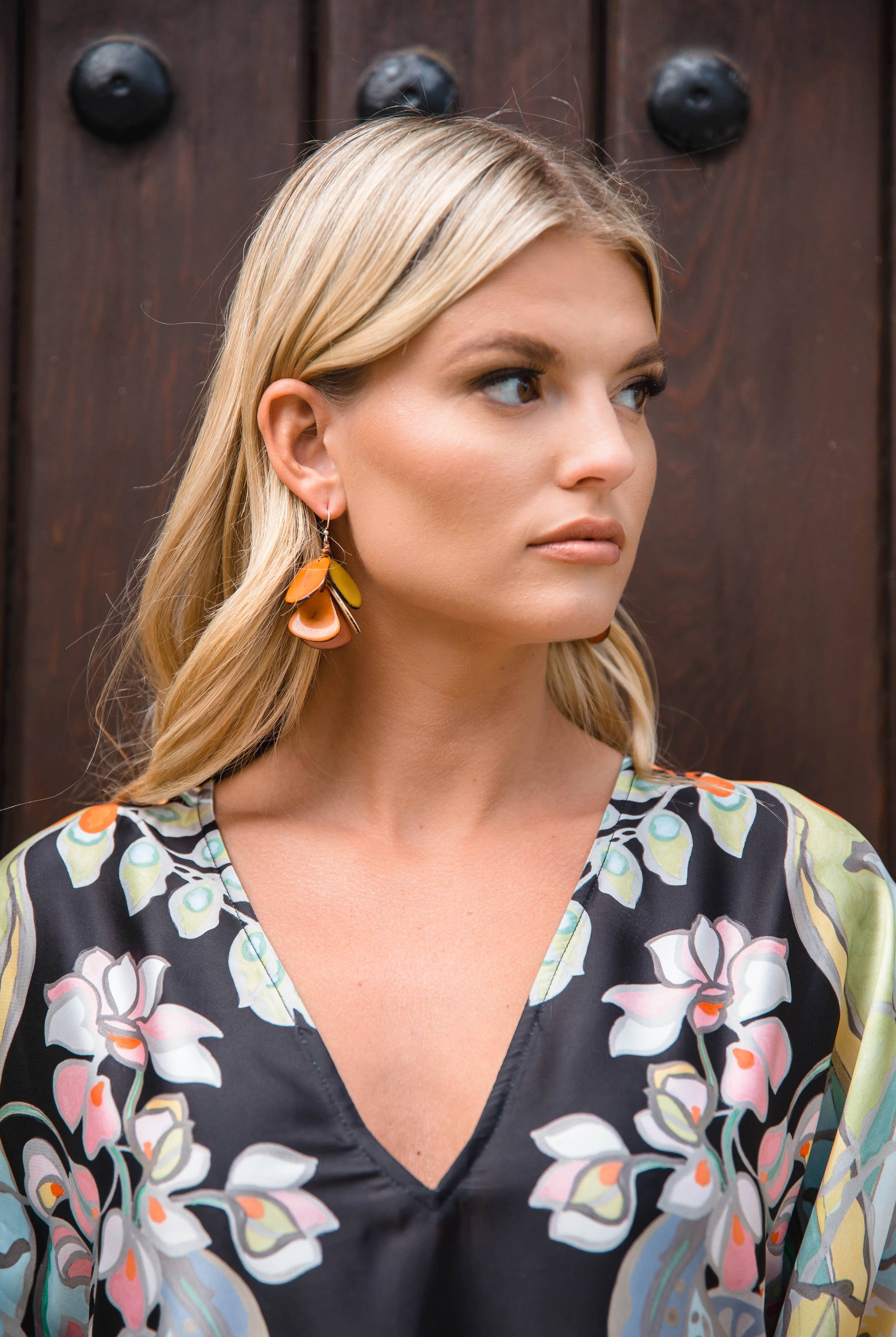 Mariposa Earrings: Cafe con Leche-Organic Tagua Jewelry-Three Birdies Boutique, Women's Fashion Boutique Located in Kearney, MO