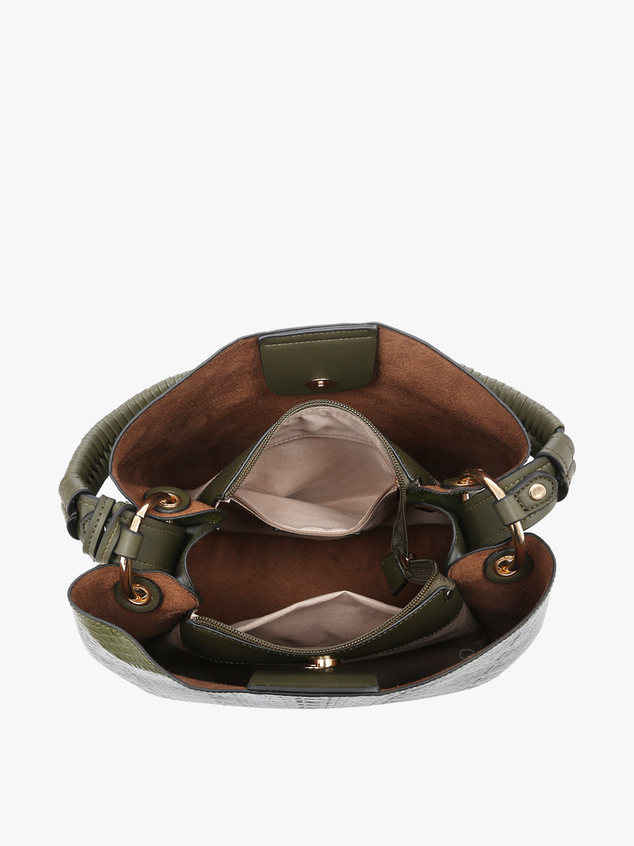 Olivia Crocodile Hobo: Mustard-Jen & Co.-Three Birdies Boutique, Women's Fashion Boutique Located in Kearney, MO